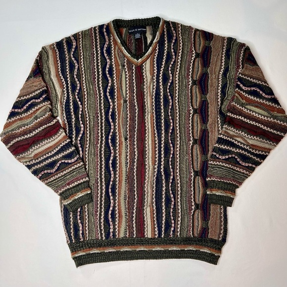Vintage Croft & Barrow men’s 3D textured Coogi look sweater size Lg tall grandpa - Picture 1 of 6